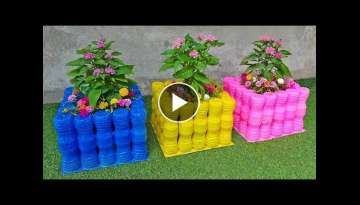 Unique Ideas | Make Beautiful (Portulaca) Square Planter Pot For Your Garden