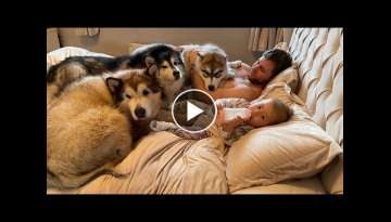 Our Morning Routine With 3 Giant Dogs A Cat And A Baby!! (SO CUTE!!)