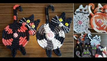 Crochet Cat Coaster Crochet Cat Coaster